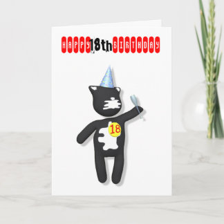 putty cat 18. Geburtstag Karte