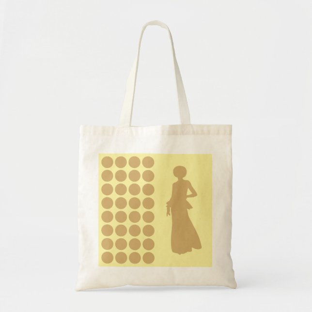 Putty Cream Neutral Dots Fashion Silhouette Tragetasche (Vorne)