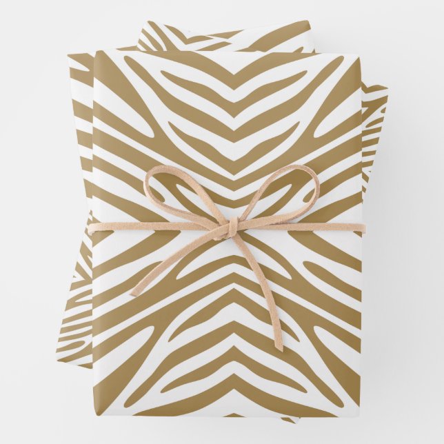 Putty Neutral Zebra Geschenkpapier Set (Beispiel)