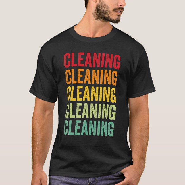 Putzfreak Regenbogen-Design T-Shirt (Vorderseite)
