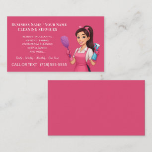 Putzservice-Geschäftskarte in Rosa Visitenkarte