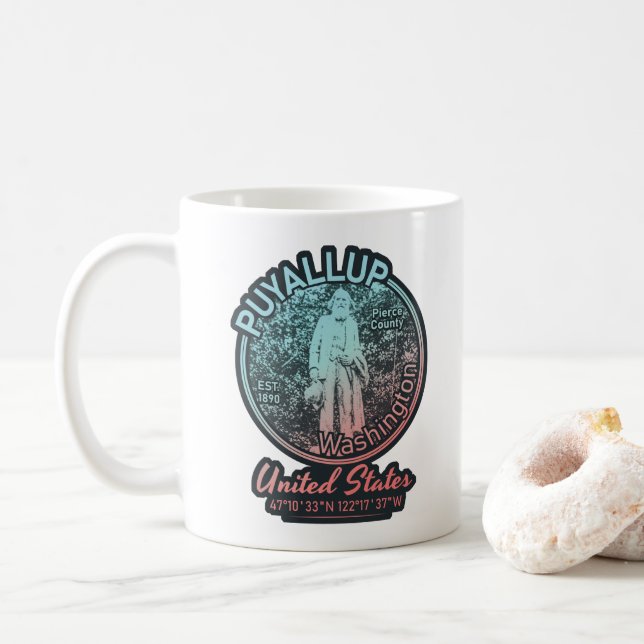 PUYALLUP - WASHINGTON VINTAG KAFFEETASSE (Mit Donut)