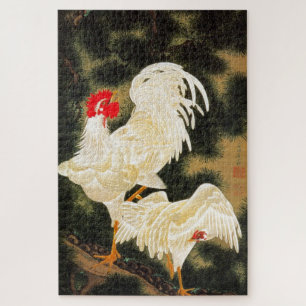 Puzzle 老 松 白 図, 若 Pin 冲 et Poulets blancs, Jakuchu