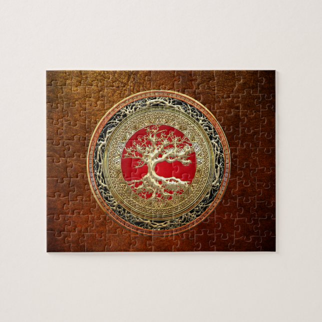 Puzzle [100] Trésor : Arbre de la vie celtique [or] (Horizontal)