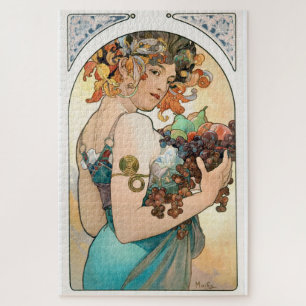 Puzzle 1014 - Dame aux raisins Mucha