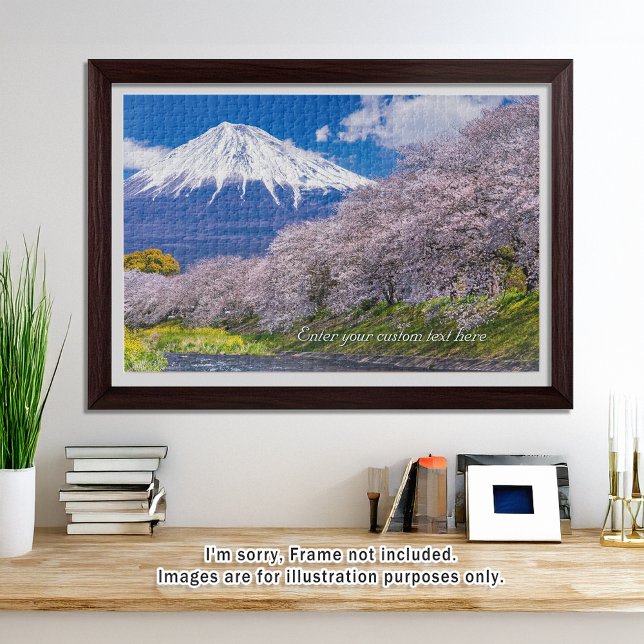 Puzzle [1014] Mt.Fuji – Morning Light on the Cherry Path (An image of a puzzle displayed in a bright and open room. // 明るく風通しの良い部屋を飾ったときのイメージ)
