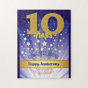 Puzzle 10 ans de récupération Anniversaire Bold Numéros