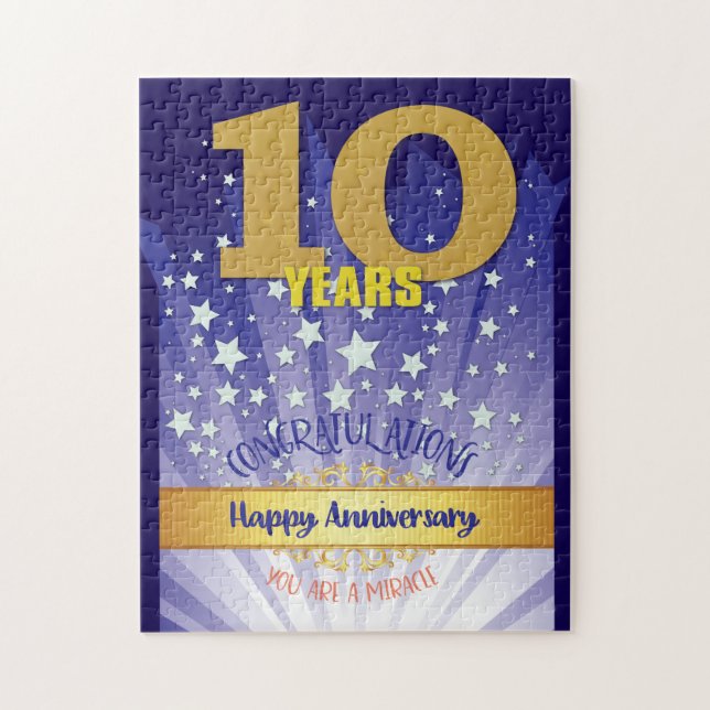 Puzzle 10 ans de récupération Anniversaire Bold Numéros (Vertical)