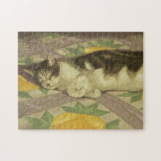 Puzzle 1149 Chat sur surface composée (Horizontal)