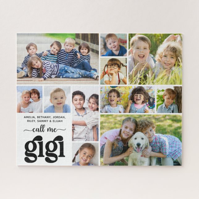 Puzzle 11 photo moderne noms collage Appelez-moi Gigi (Horizontal)