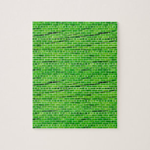 PUZZLE 121 MUR EN BRIQUE VERTE BRILLANTE ET ÉCRASÉE MOT