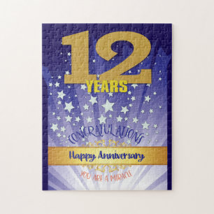 Puzzle 12 ans de récupération Anniversaire Bold Numéros