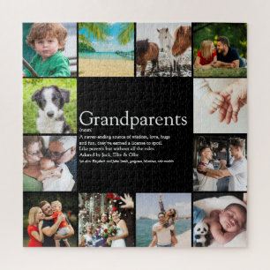 Puzzle 12 Photo Collage Meilleur Grand-Parents Définition