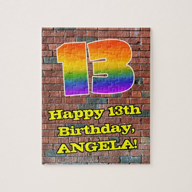 Puzzle 13e anniversaire : Arc-en-ciel amusant inspiré par (Vertical)
