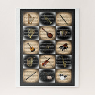 Puzzle 15 Instruments de musique ~ Partition Arrière - pl
