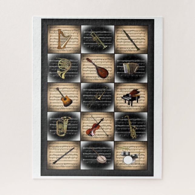 Puzzle 15 Instruments de musique ~ Partition Arrière - pl (Vertical)