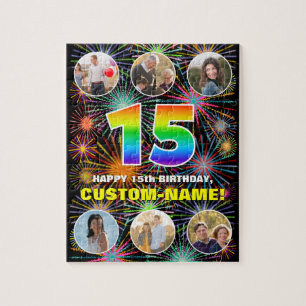 Puzzle 15e anniversaire : Arc en ciel amusant #, Nom pers