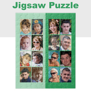 Puzzle 16 photo collage clair et vert foncé