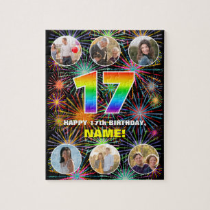 Puzzle 17e anniversaire : Arc en ciel amusant #, Nom pers