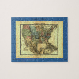 Puzzle 1848 Thunot Duvotenay Map: Budget-Unis & mexique