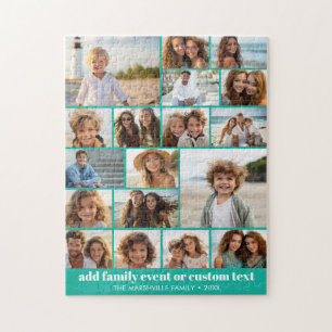 Puzzle 18 Photo Collage - Texte personnalisé - Sarcelle e