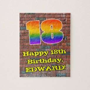 Puzzle 18e anniversaire : Arc-en-ciel amusant inspiré par