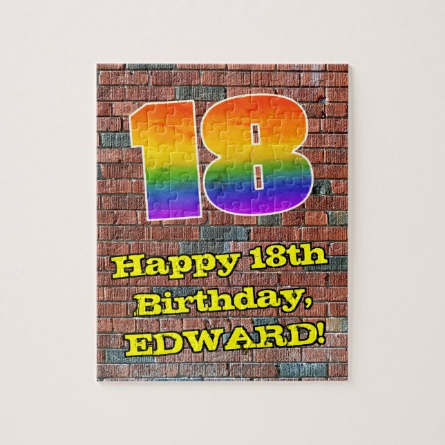 Puzzle 18e anniversaire : Arc-en-ciel amusant inspiré par (Vertical)