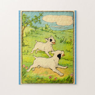 Puzzle 1914 deux chiens en course