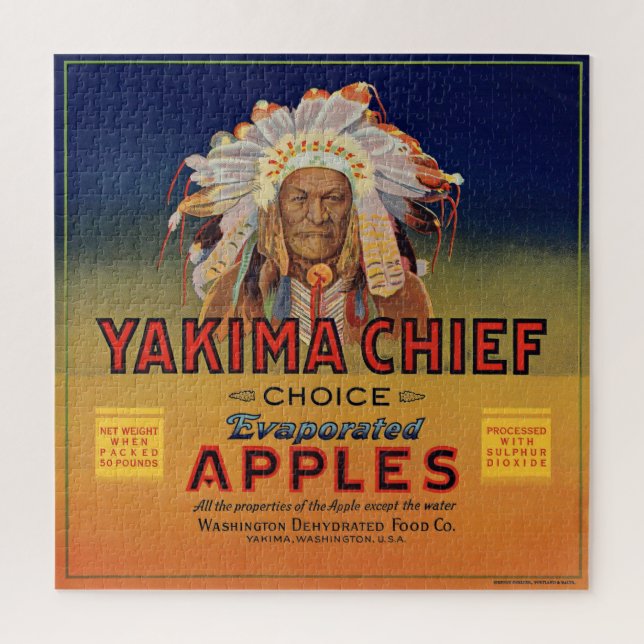 Puzzle 1920 Yakima Chef étiquette évaporé des pommes (Vertical)