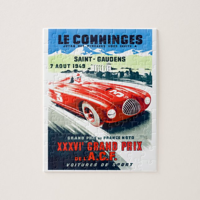 Puzzle 1949 Français Grand prix emballant l'affiche (Vertical)