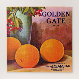 Puzzle 1950 Golden Gate Marque orange crate étiquette