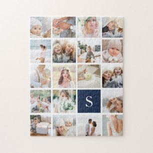 Puzzle 19 Carré Photo Collage & Monogramme