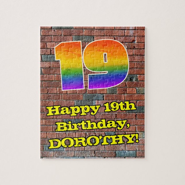 Puzzle 19e anniversaire : Arc-en-ciel amusant inspiré par (Vertical)