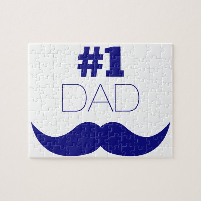 Puzzle #1 Papa Blue Mustache (Horizontal)