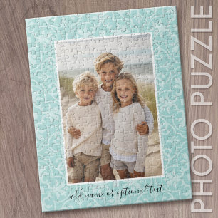 Puzzle 1 Photo avec motif de carreaux de ferme et texte