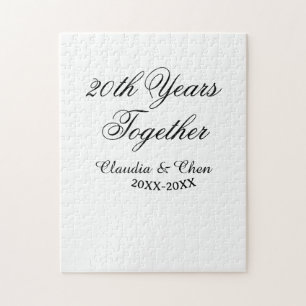 Puzzle 20 ans ensemble anniversaire nom date année sim