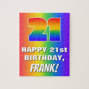Puzzle 21e anniversaire : coloré, amusant Motif arc-en-ci
