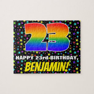 Puzzle 23e anniversaire — Motif de terrain amusant, color
