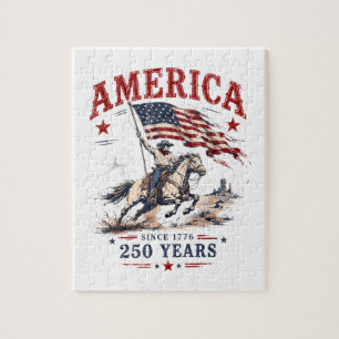 Puzzle 250 Ans Amérique 1776 2026 Cowboy Patriotique