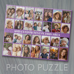Puzzle 28 Grille de collage photo - 1 zone de texte Viole