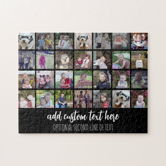 Puzzle 28 Grille de collage photo - 2 Zones de texte - no (Horizontal)