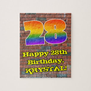 Puzzle 28e anniversaire : Arc-en-ciel amusant inspiré par