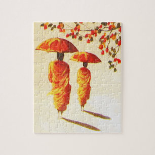 Puzzle 2 moines bouddhistes laotiens