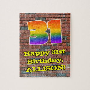 Puzzle 31e anniversaire : Arc-en-ciel amusant inspiré par