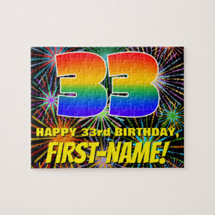 Puzzle 33e anniversaire : Feu d'artifice festif amusant e