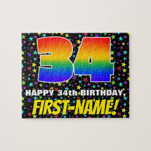 Puzzle 34e anniversaire — Amusant, Motif de terrain étoil