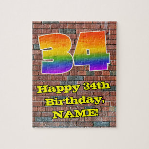 Puzzle 34e anniversaire : Arc-en-ciel amusant inspiré par