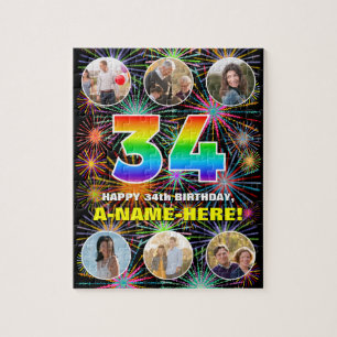 Puzzle 34e anniversaire : Arc en ciel amusant #, Nom pers