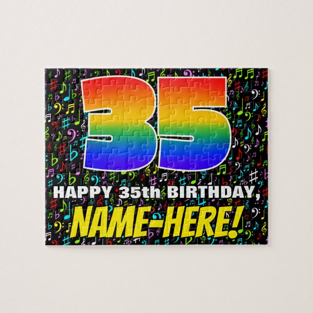 Puzzle 35e anniversaire — Symboles de musique amusants et (Horizontal)
