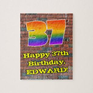 Puzzle 37e anniversaire : Arc-en-ciel amusant inspiré par
